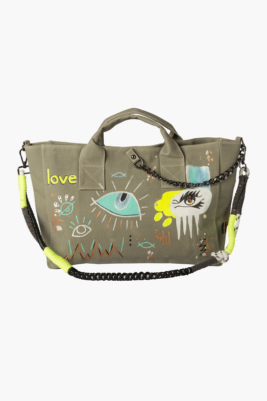 Look Project - Ellie the Eye Khaki City Bag