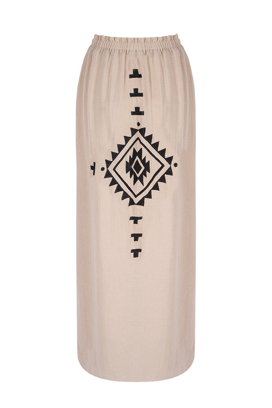 Boho Pareo Skirt - Beige