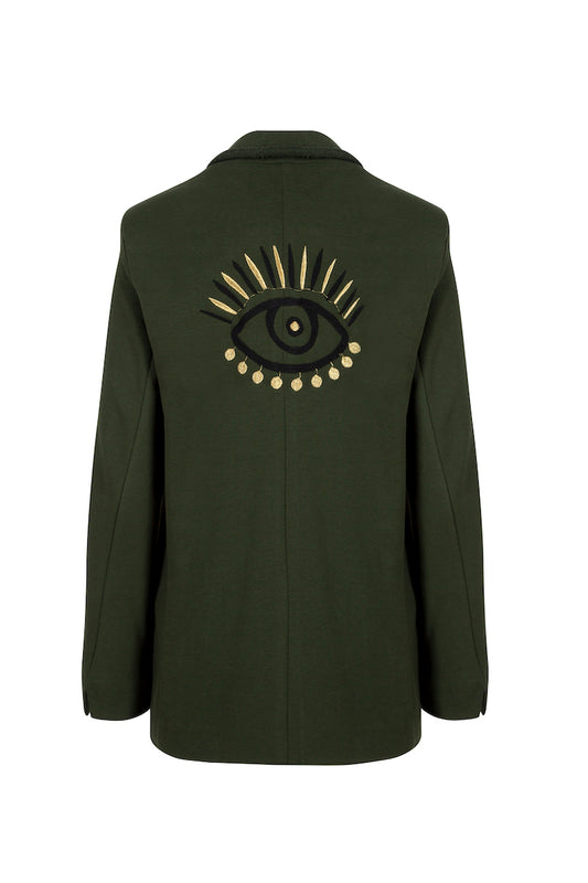 Caroline Sweat Blazer Jacket - Khaki