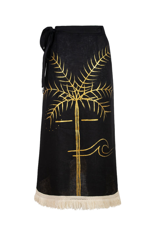 Goldy Palm Pareo - Black