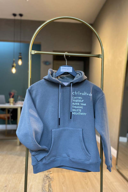 Look Project - Grey CTRL ALT DEL Çocuk Hoodie