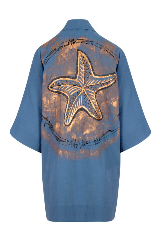 Sandy The Sea Star Kimono - Indigo