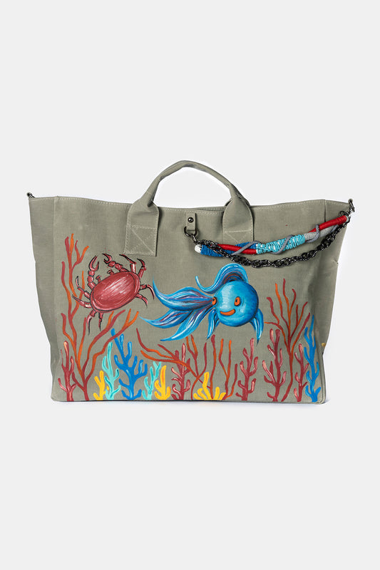 Look Project - Kum Rengi Sea Life Plaj Çantası