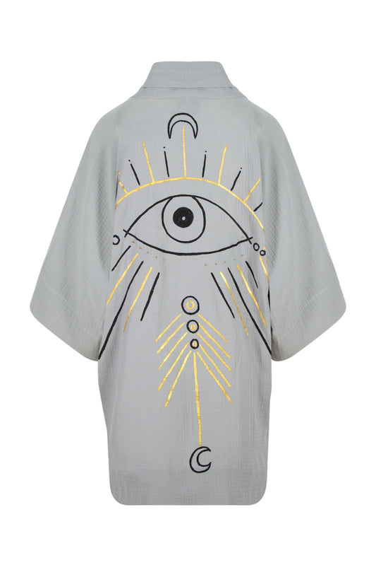 Sea Me Kimono - Gray