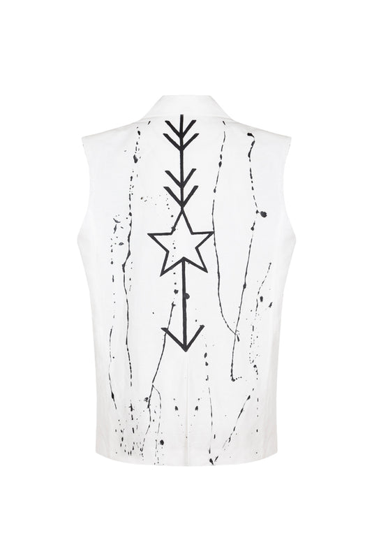 Star Waist Vest - White