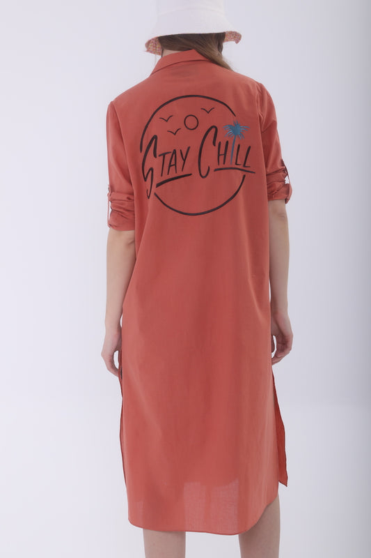 Look Project - Stay Chill Ginger Gömlek Elbise