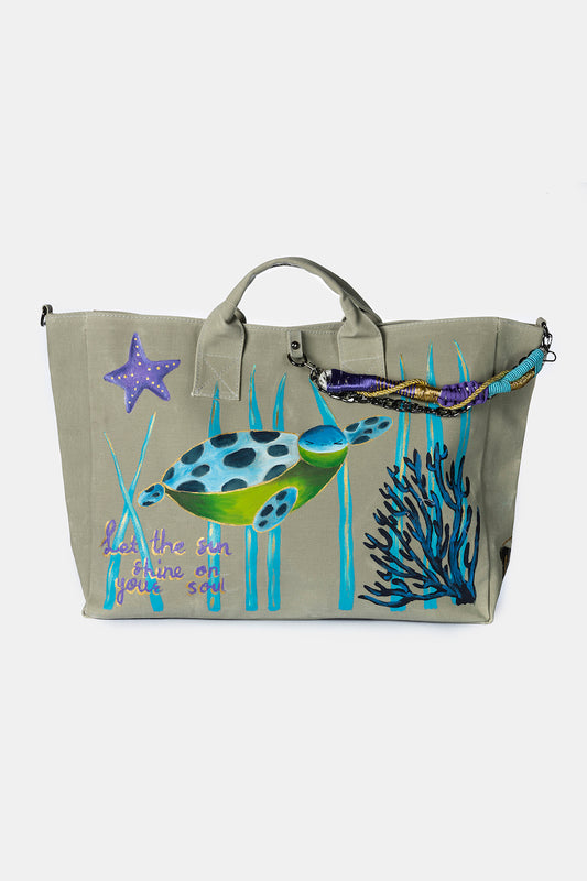 Look Project - Kum Rengi Tayra the Turtle Plaj Çantası