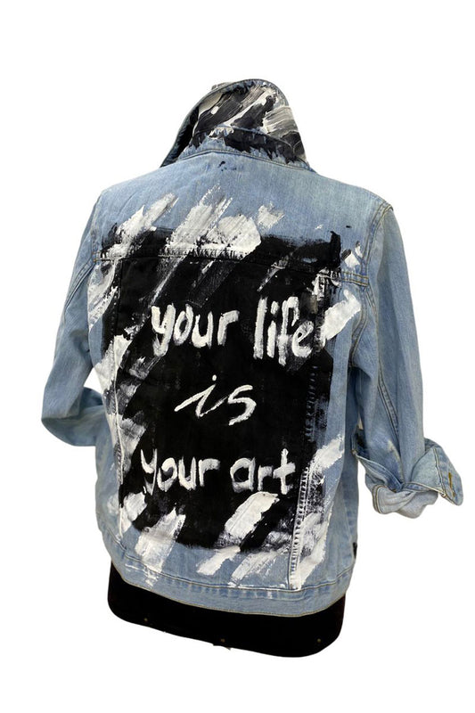 Your Life is Your Art Denim Jacket - Blue