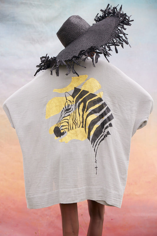 Zai The Zebra Kimono - Mink