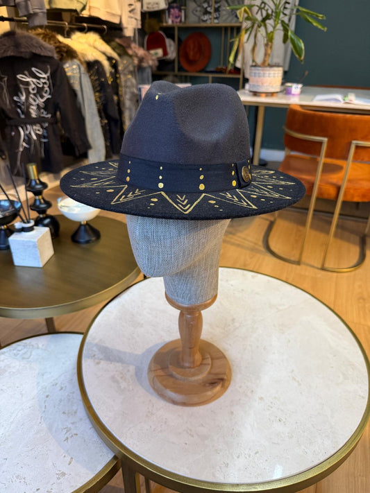 Felt Fedora Hat 06-Black