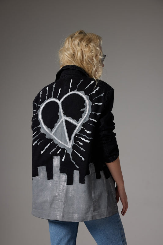 Manhattan Denim Blazer Jacket - Black