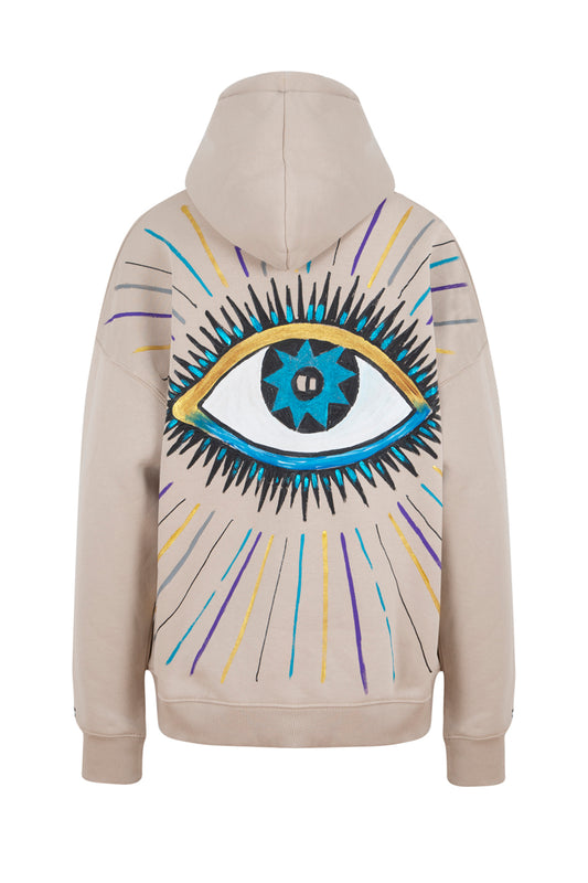 One of A Kind El Boyaması Hoodie - Kum Rengi