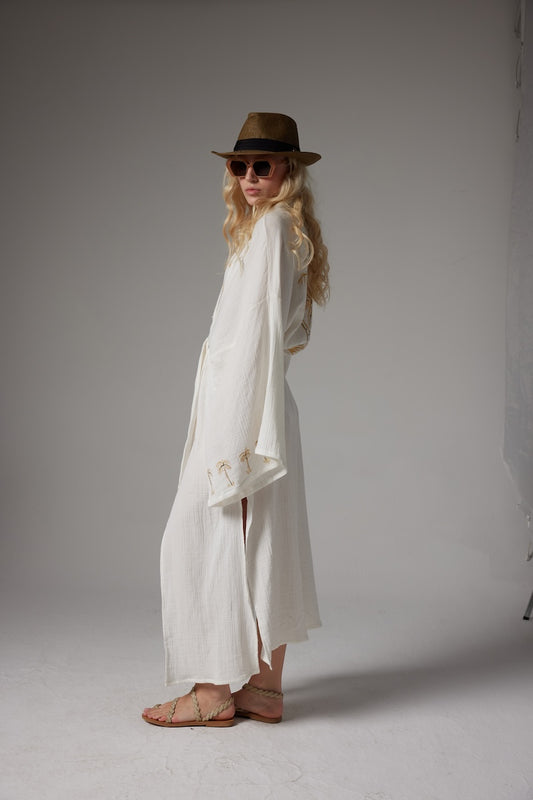 Palmy Kimono - White