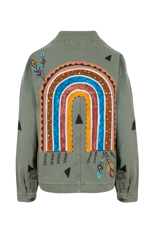 Rainbow Canvas Jacket - Khaki