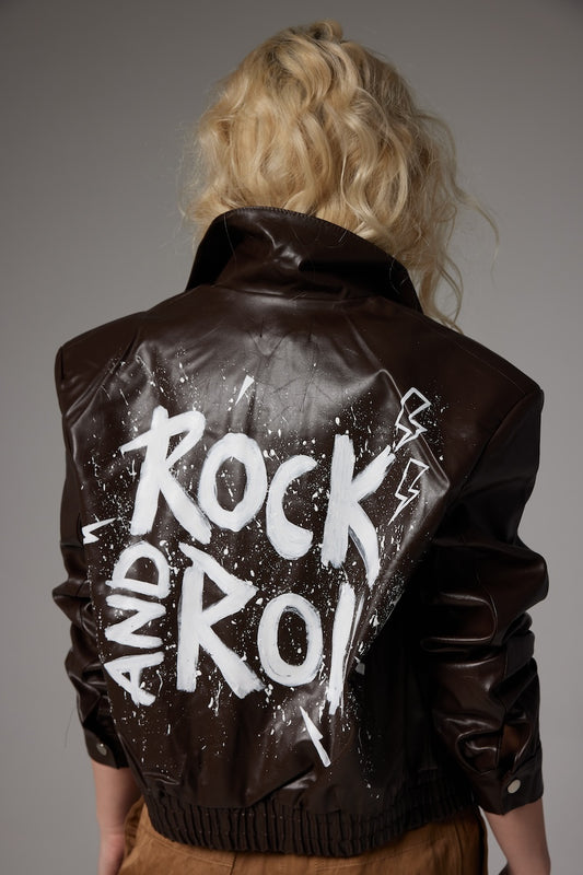 Rock'n Roll Deri Ceket - Acı Kahve