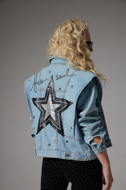 Space Denim Ceket - Mavi