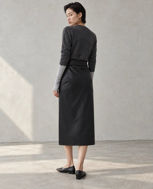 NORA WRAP SKIRT-BLACK