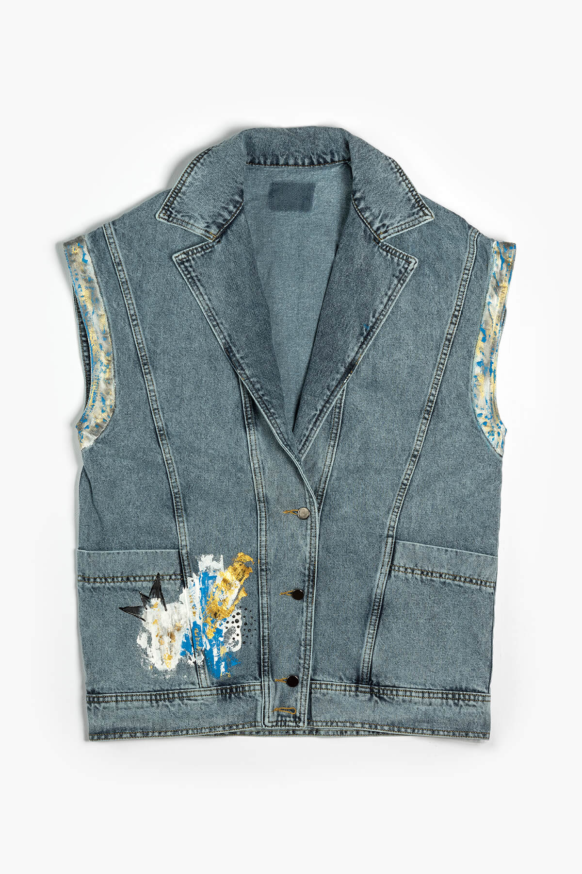 Look Project - Abstract Denim Yelek