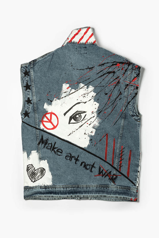 Look Project - Art vs War Denim Yelek