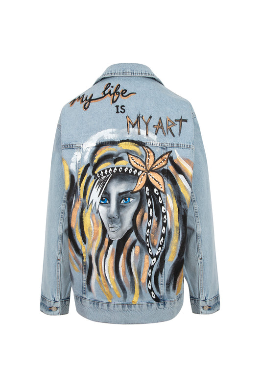 Artsy Girl Denim Ceket - Mavi
