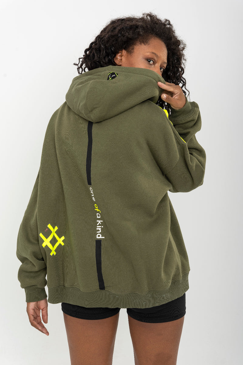 Look Project - Barcode - Hand Painted Hoodie