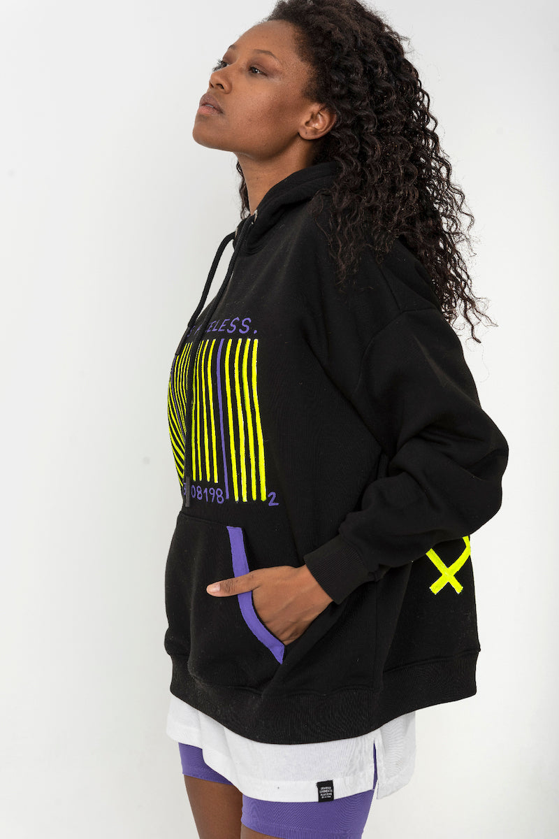 Look Project - Barcode - Hand Painted Hoodie
