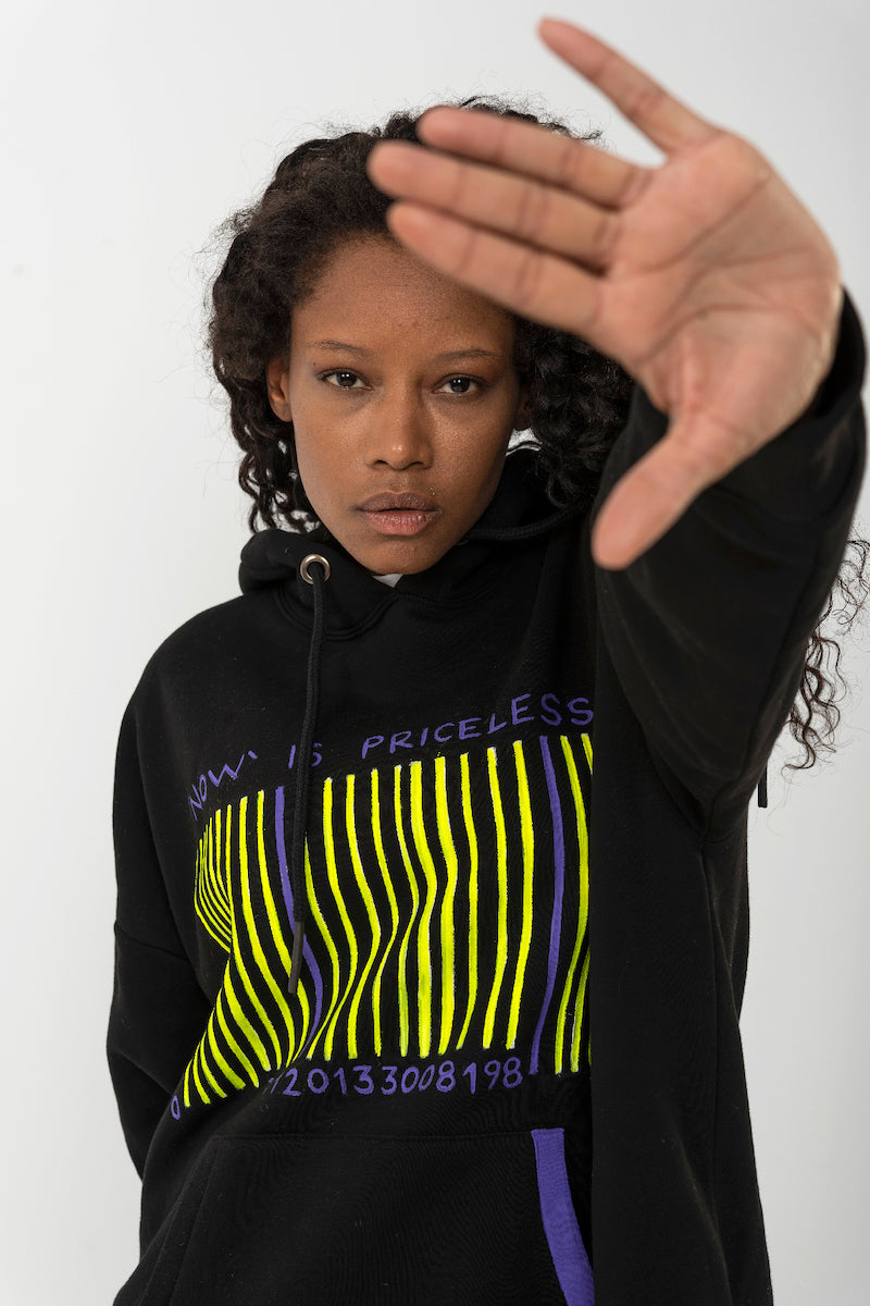 Look Project - Barcode - Hand Painted Hoodie