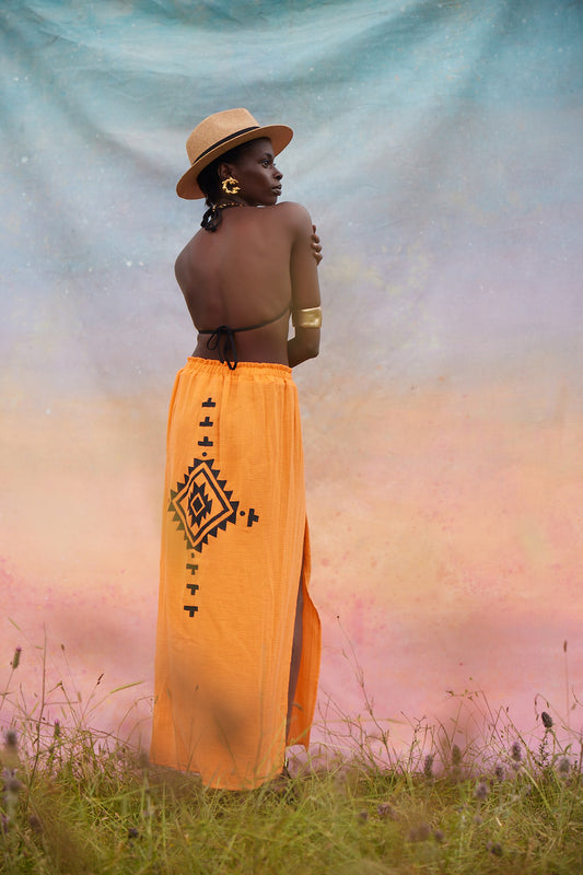 Boho Pareo Skirt - Orange