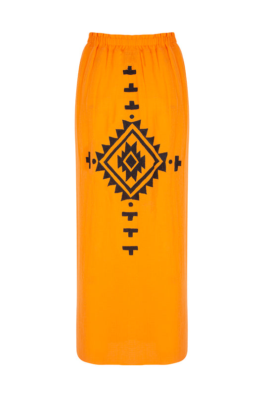 Boho Pareo Skirt - Orange