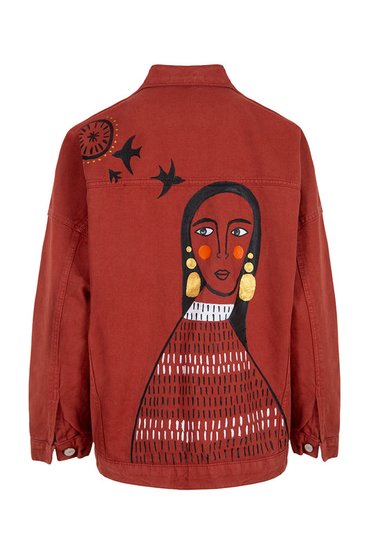 Bruja Denim Ceket - Kiremit