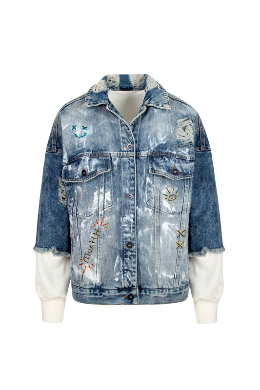 Comfy Denim Ceket - Mavi