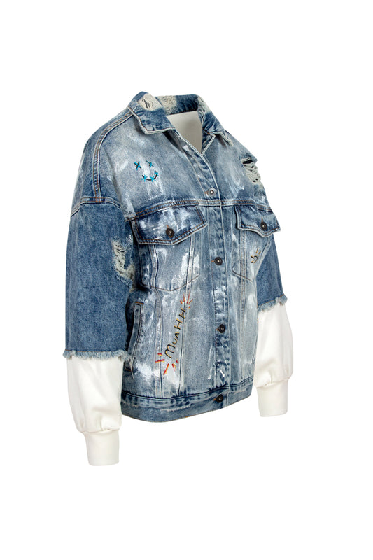 Comfy Denim Ceket - Mavi