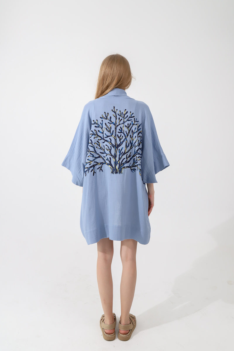 Look Project - Coral Effect Kimono İndigo