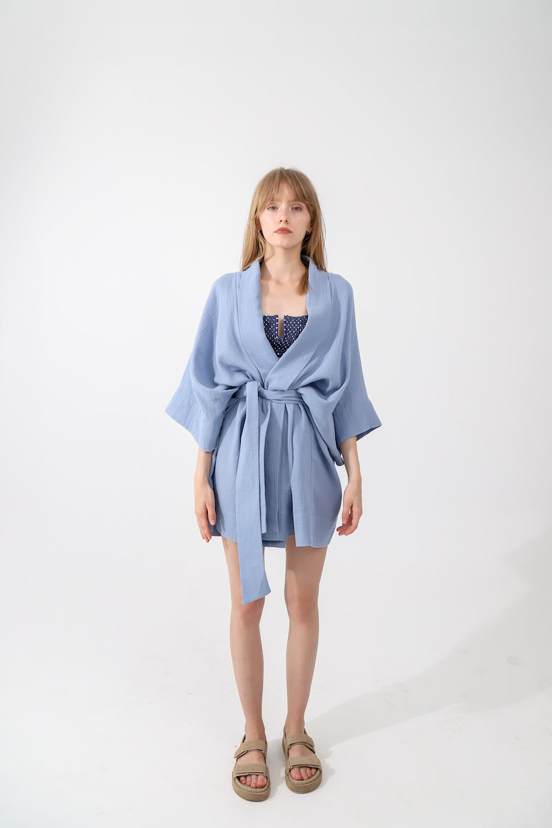Look Project - Coral Effect Kimono İndigo