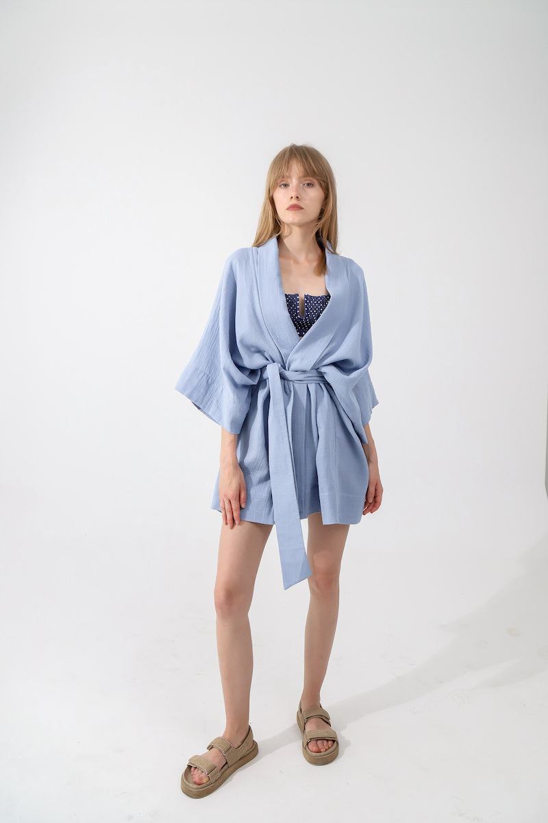 Look Project - Coral Effect Kimono İndigo