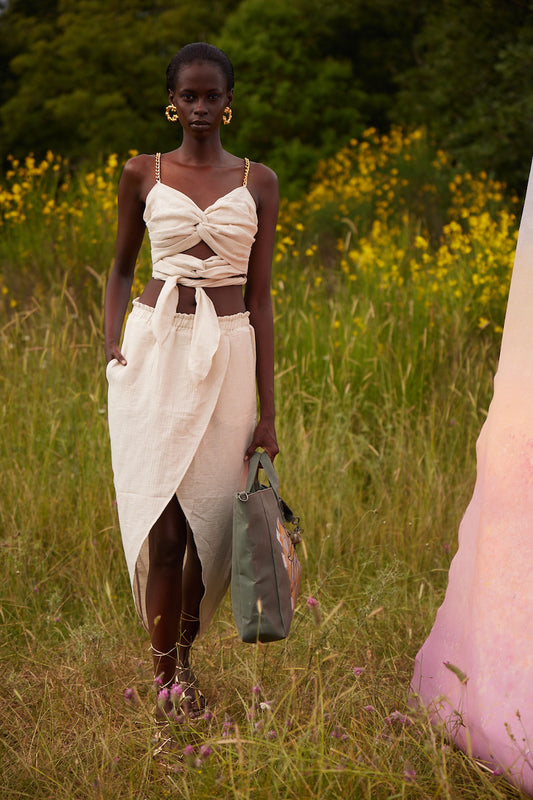 Crop Skirt - Beige