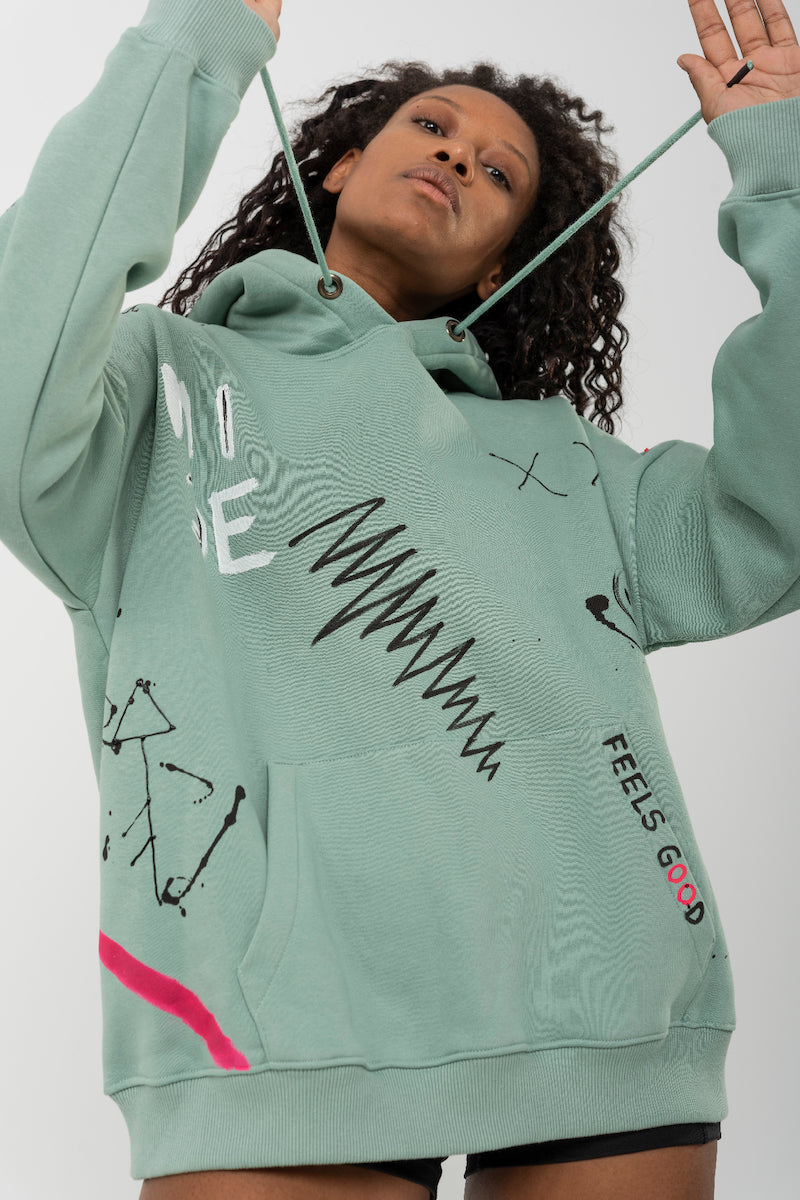 Look Project - Don't Look Back - Hand Painted Hoodie