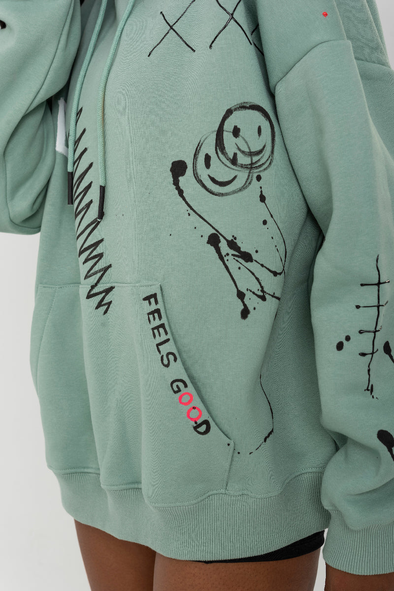 Look Project - Don't Look Back - Hand Painted Hoodie