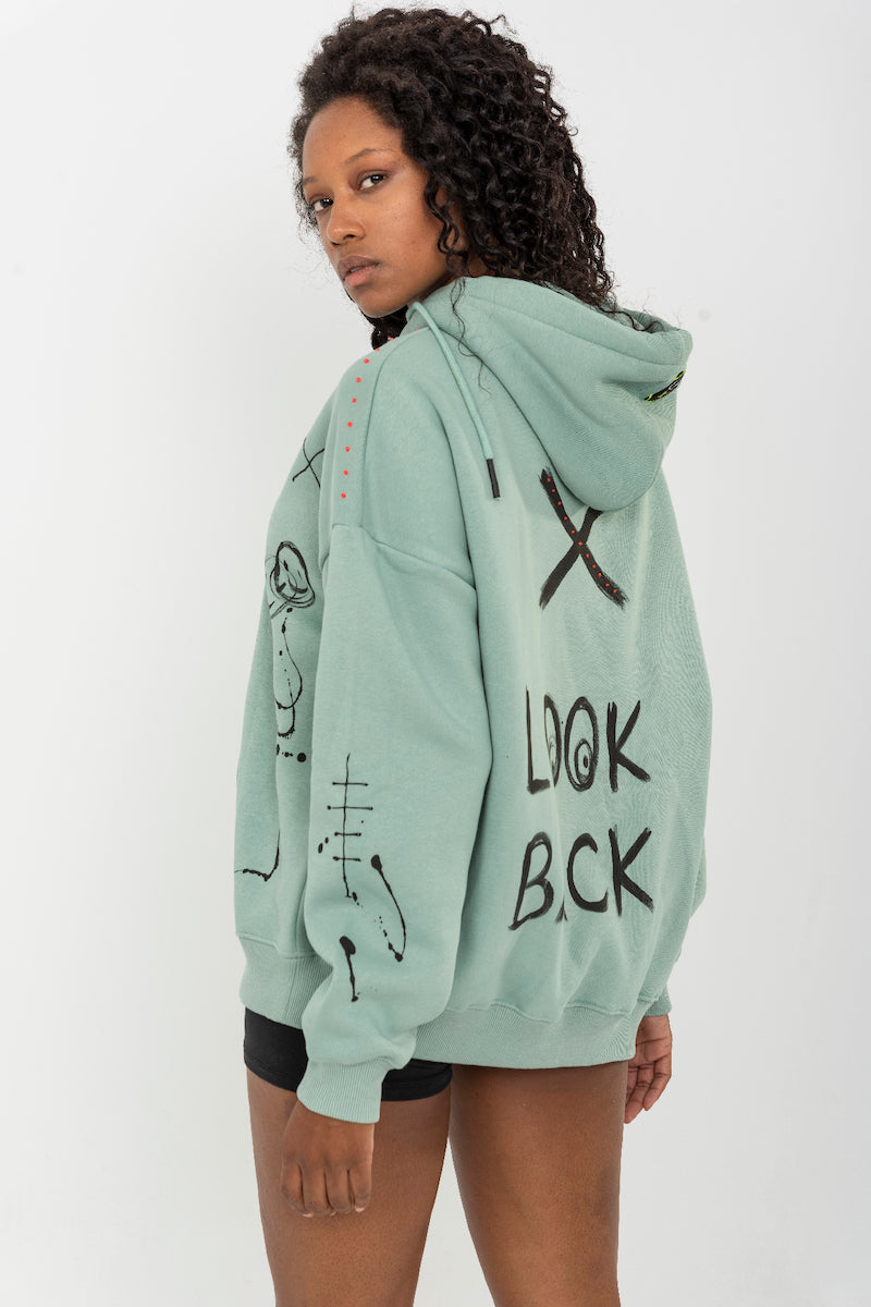 Look Project - Don't Look Back - Hand Painted Hoodie