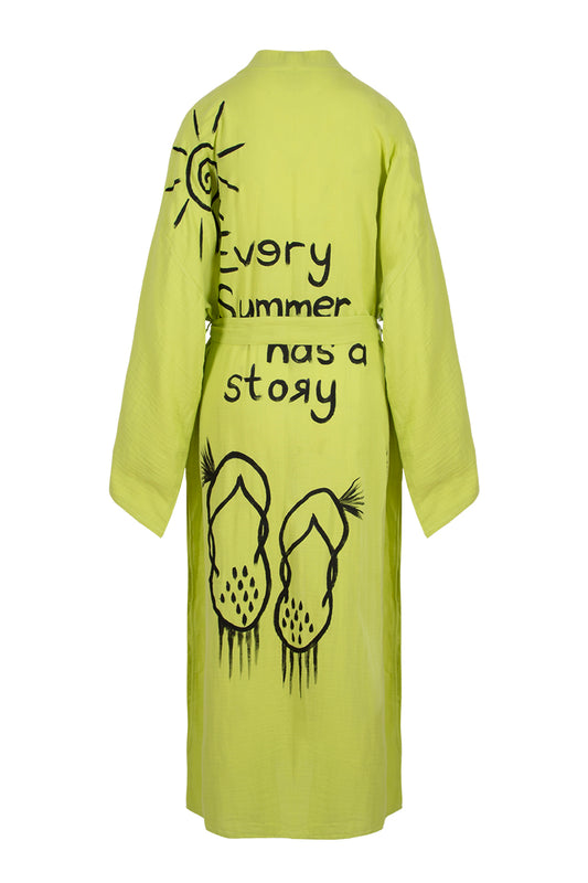 Every Summer Has a Story Kimono - Neon