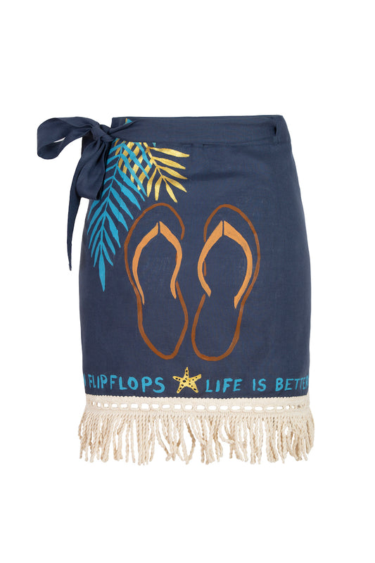 Flip Flop Pareo - Indigo