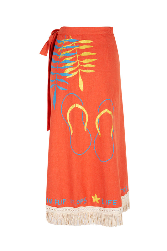 Flip Flop Pareo - Orange