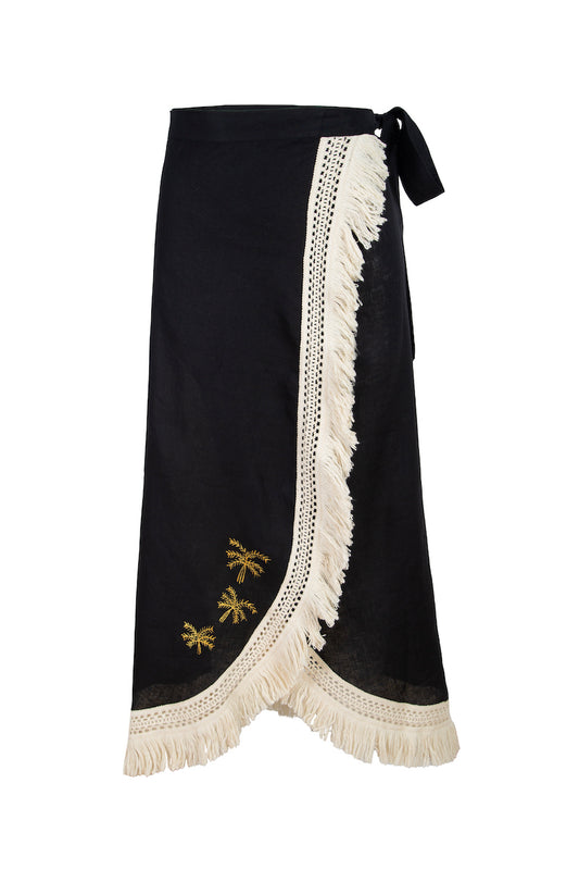 Goldy Palm Pareo - Black