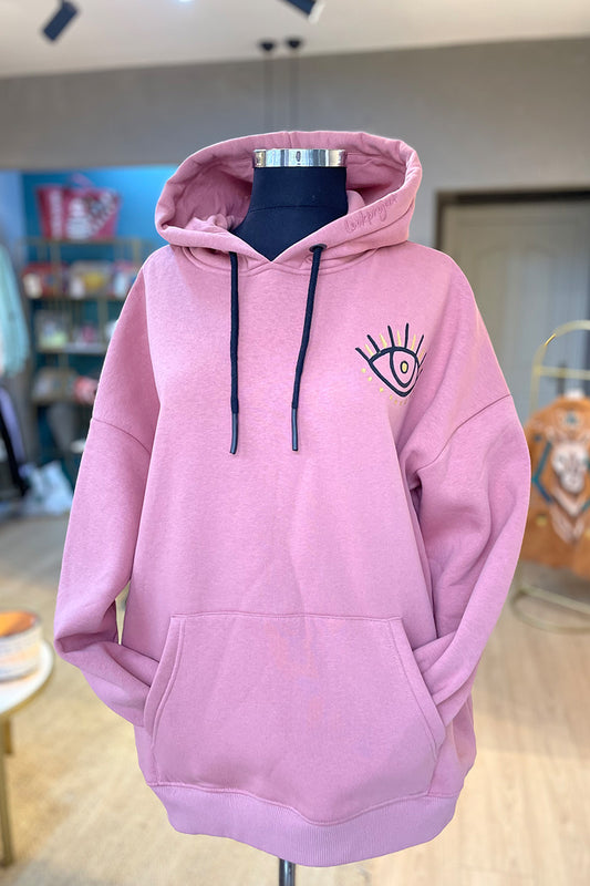 Look Project - Dusty Rose Hamsa Hoodie
