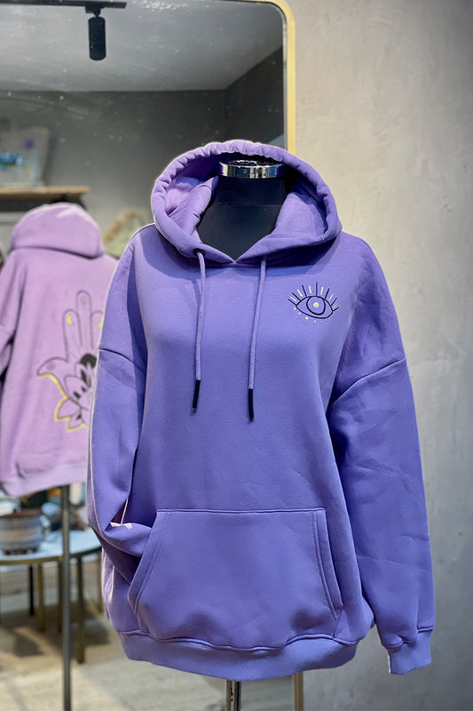 Look Project - Purple Hamsa Hoodie