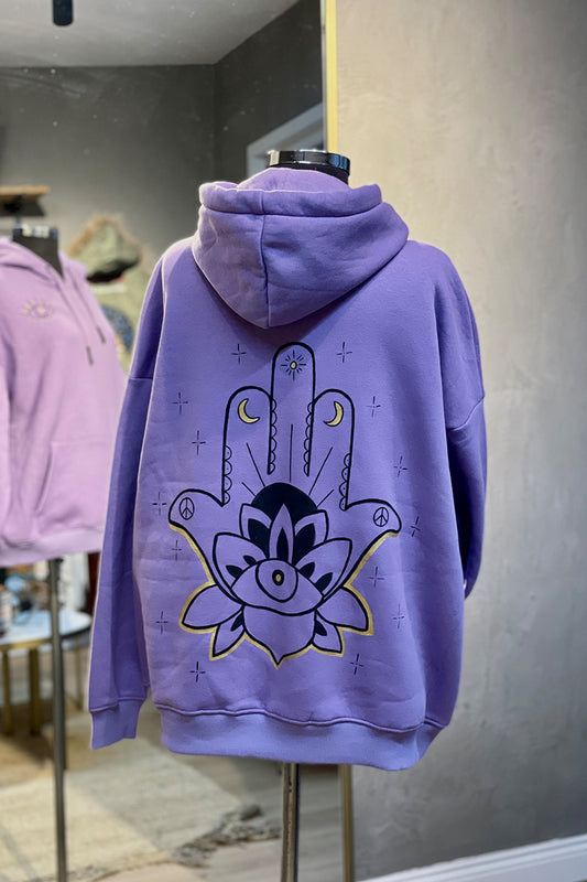 Look Project - Purple Hamsa Hoodie