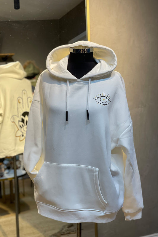 Look Project - White Hamsa Hoodie