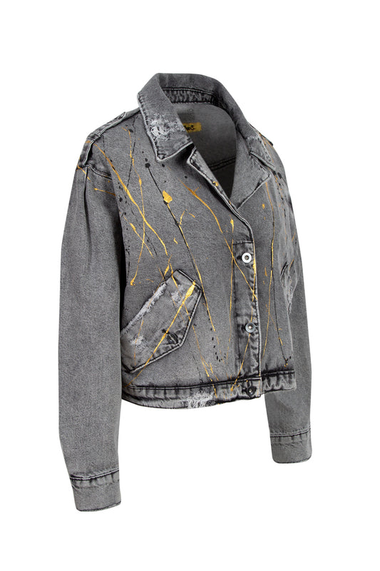 Indian Girl Denim Ceket - Antrasit