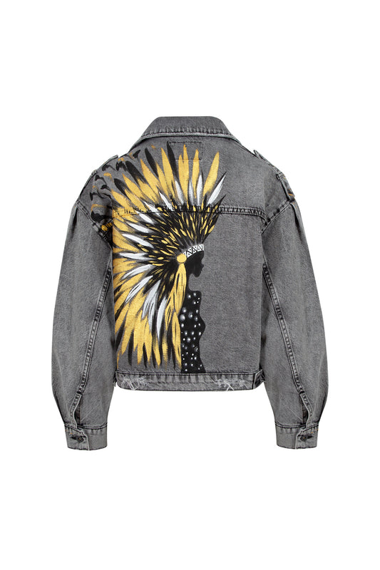 Indian Girl Denim Ceket - Antrasit
