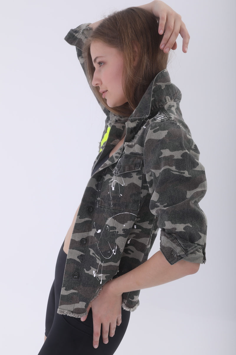 Look Project - Inspire Kamuflaj Denim Ceket